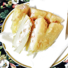 今が旬!やみつきになりそう♪筍のエビはさみ揚げ❣️