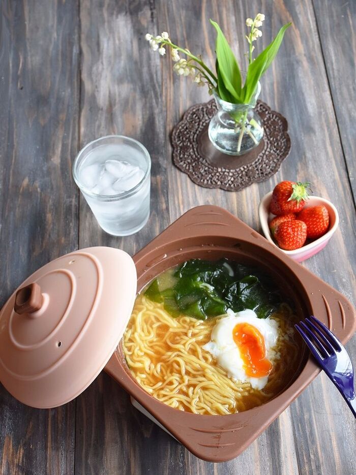 ラーメンを子どもが火を使わずに作れる調理器具