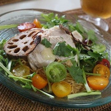 ピリ辛酸辣湯麺で♪おうちで簡単♪本格*アジアン風チキンまぜそば☆