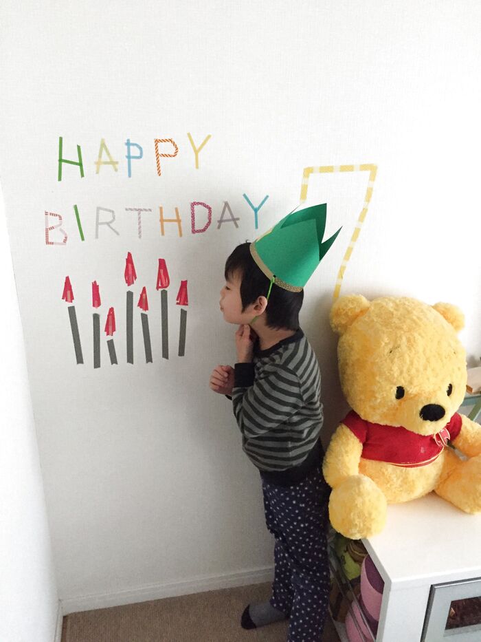 マステで簡単!壁にフォトスポットを!