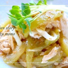 青じそドレッシングで♪ひんやり*お茄子の翡翠麺サラダ(ノンオイル)♪