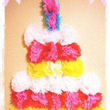 お花紙で作る大きなケーキ