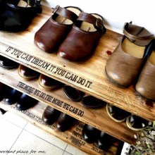 玄関に自作ラック!靴のショップ風収納