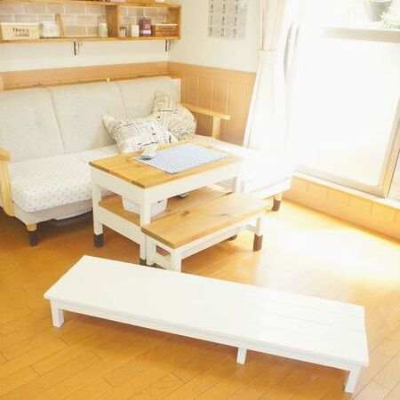 実家の玄関に収納を兼ねた長~~~い踏み台DIY(笑)