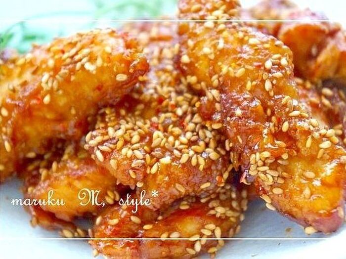しっとり柔らか~鶏ムネ肉で甘辛チキンスティック(全国スーパーマーケット販促物掲載レシピ)