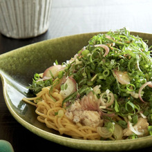 薬味たっぷりサバまぜそば