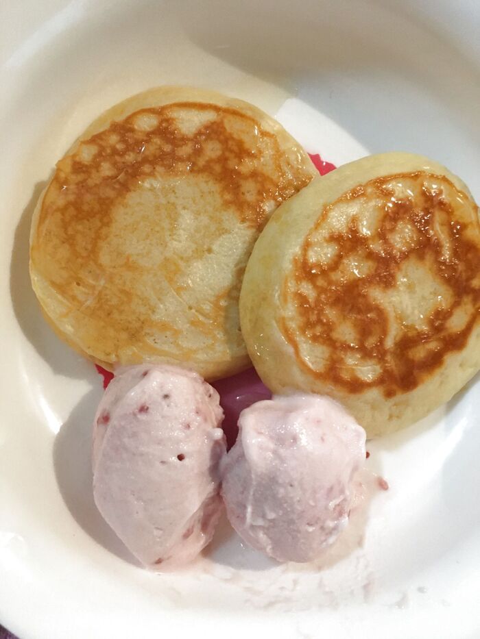 大さじスプーンで、子供用ホットケーキ♪