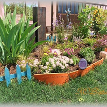 洋瓦を使った花壇の造り方♪