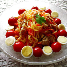 調理時間15分~!人参まるごと一本使用のカラフル豚しゃぶ♪