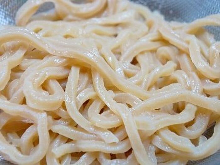 7.茹であがり麺。