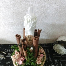 ダイソー*リメイク!仏具蝋燭でキャンドル雑貨!シナモンを薪風に…見立てて♪