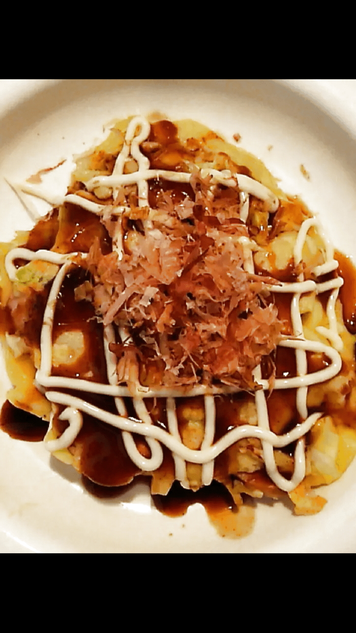余った天ぷら粉液で、お好み焼き!