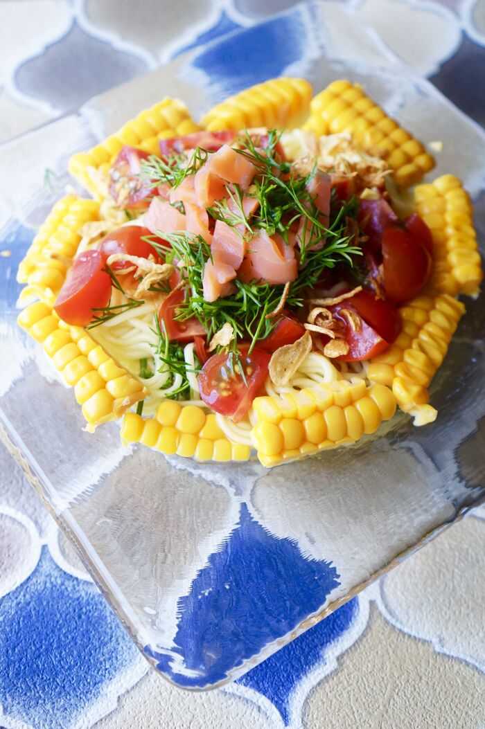 ラ王袋麺で簡単!爽やかレモンハーブの香り?サッパリまぜそば