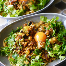 ラ王袋麺で簡単!汁なしカレー坦々麺が激ウマ♡