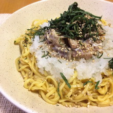 大根おろしと大葉でサッパリ!さばの和風まぜそば