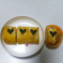 キャラ弁に〜♪ハート♡のだし巻き卵