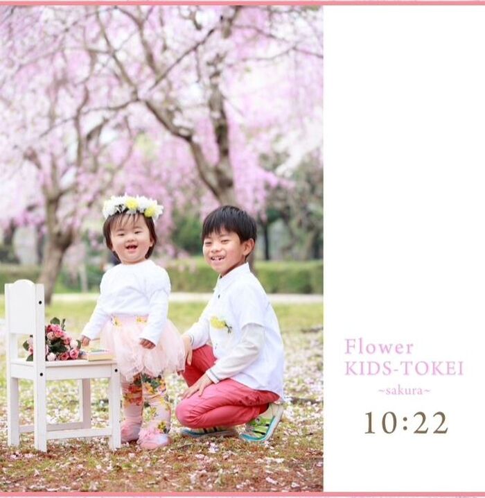 キッズ時計の桜企画でカメラマンさんに撮っていただきましたー!