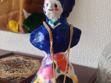 紙粘土にデコパージュって上手くいく!アクセサリーホルダー