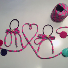 ダイソー★Tシャツヤーンde 簡単ヘアゴム★