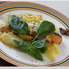 生鮭とじゃがいものソテー☆チーズをのせて♪バジル*カレー*マスタード風味☆