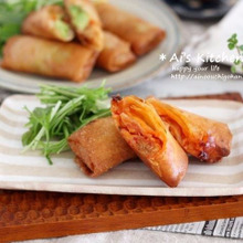 春巻の皮が余ってしまった時にはキムチーズがおすすめ*