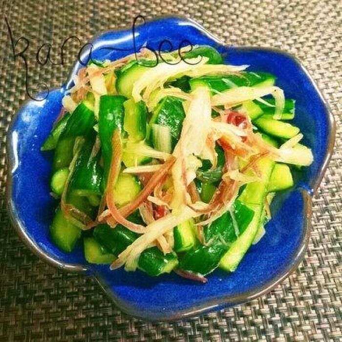 モミモミ放置で簡単♡たたきキュウリと茗荷のサッパリ浅漬け