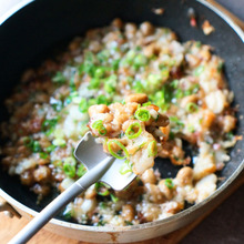 乳アレルギー対応!長芋と納豆でヘルシーもんじゃ風チーズ焼きのレシピ☆彡