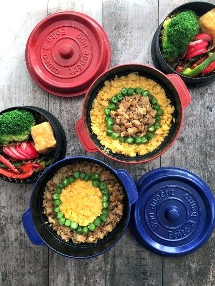 家族のテンションが上がるそぼろ弁当♪