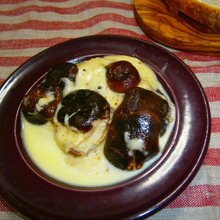 ヴィーガンシュレッドで干ししいたけのチーズ煮