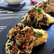 揚げなくてもサクッとおいしい舞茸の肉巻きフライ♪