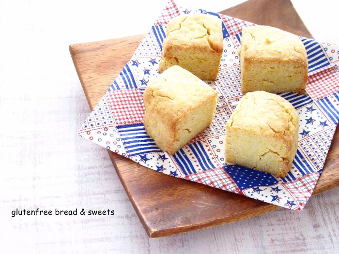 小麦・卵・乳不使用☆さつまいもの米粉スコーンレシピ