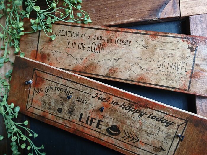 【簡単木工】ラベルそのままデコパージュ!キーフック&タオルハンガーDIY☆