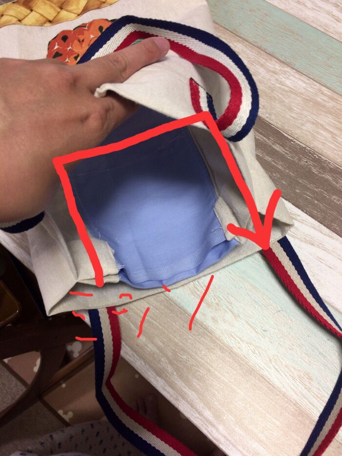 半分に折って内側同士を繋げます