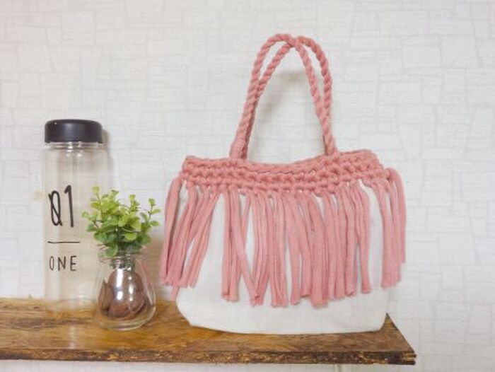 100均トートバッグをフリンジバッグにリメイク!