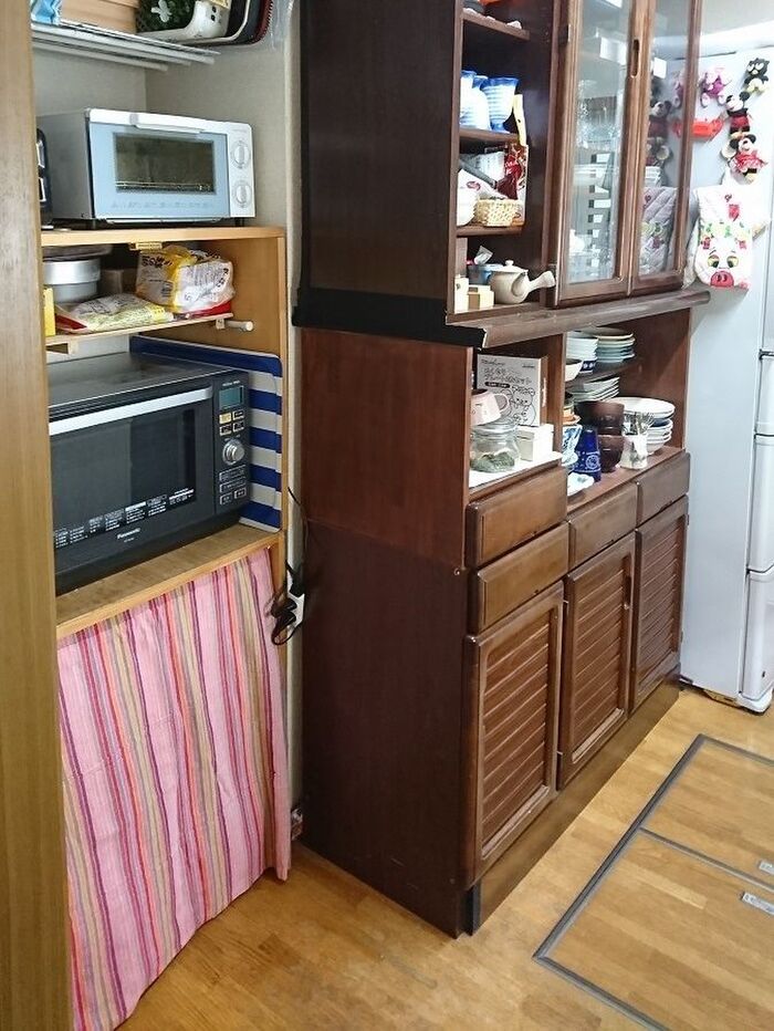 ★古い台所★余った家具を再利用to家具の配置換えｄｅ台所のごちゃごちゃスペースＧＥＴ！