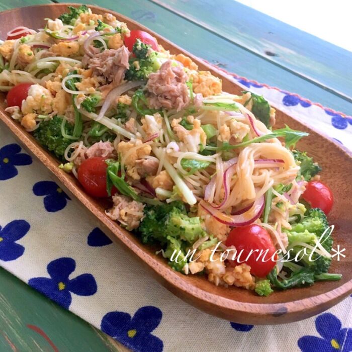 骨粗しょう症予防に♪ツナ入り☆ガッツリ‼ビーフンピリ辛サラダ