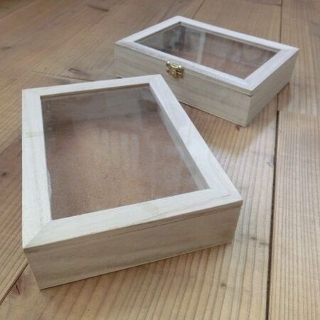以前流行りましたセリアさんの標本箱?を使用しています。