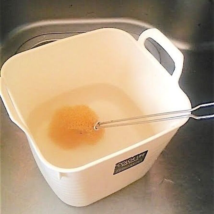 節水*食器の予洗いは「ため水&柄つきスポンジ」が楽でエコだった