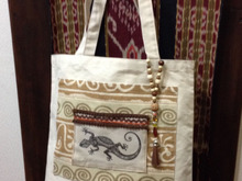 100均アイロンプリントペーパー✖️ ビーズ✖️ハギレでエスニック風トートバッグDIY!