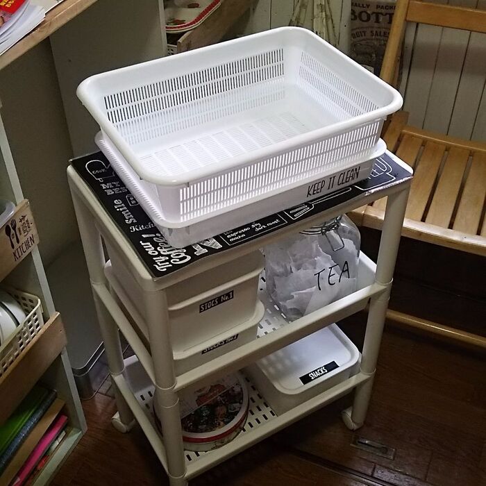 工夫③可動式水切り桶☆