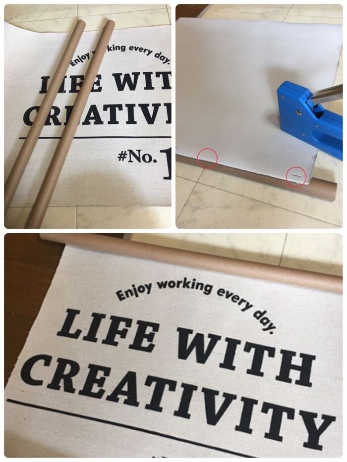 家に棒が2本あったのでタペストリー作り