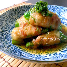 ダイエット効果に☆揚げない‼豚巻きピーマンの揚げ浸し