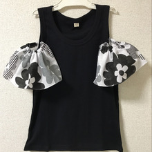 セリアの手ぬぐいでオフショルダーT