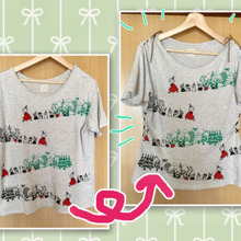 キュッと可愛くTシャツリメイク