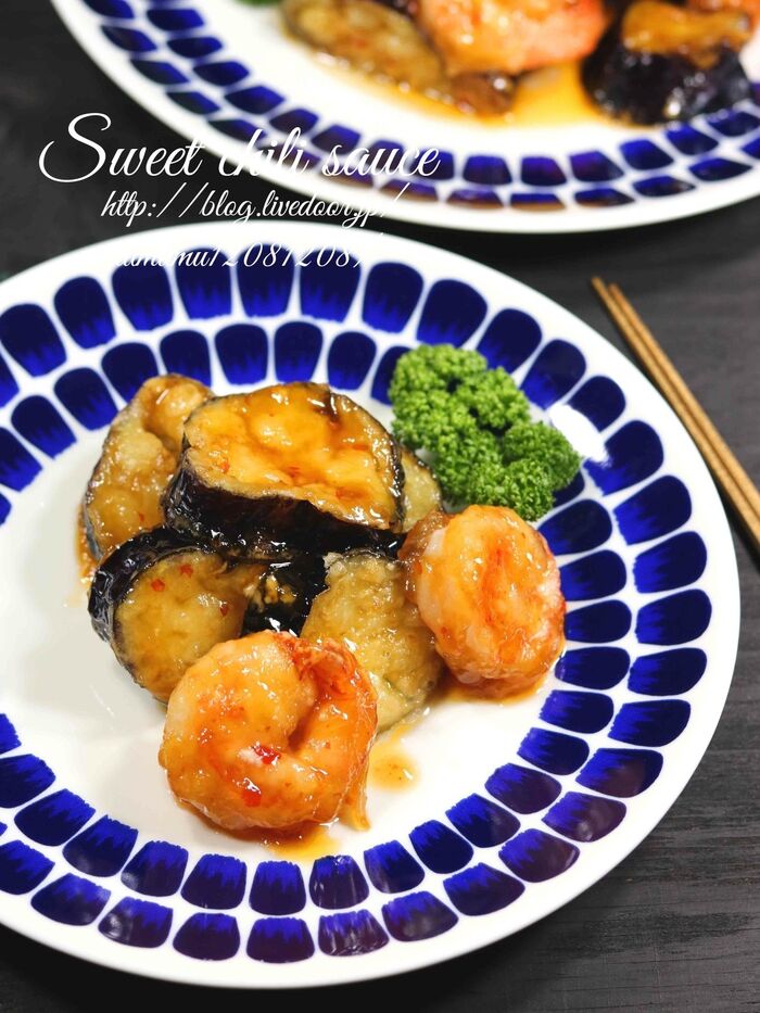 茄子とエビのスイチリ炒め。