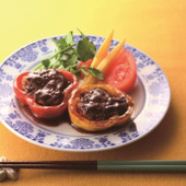 肉詰めパプリカの中華風~広東名菜 赤坂璃宮監修シリーズ 青椒肉絲の素をアレンジ~