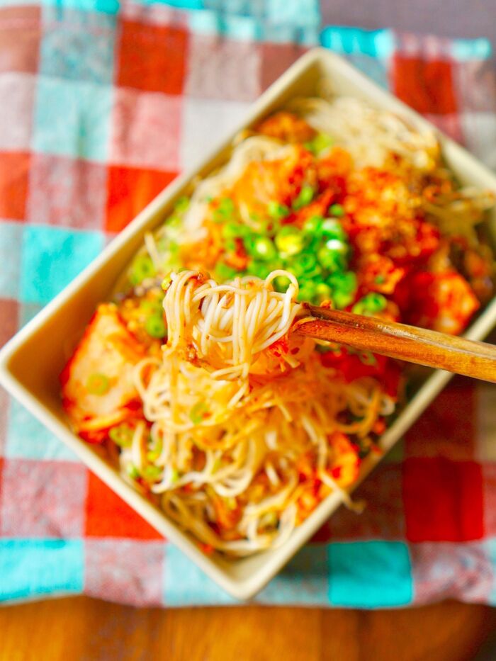 また作りたくなる♪トースター＆サバ缶で「焼きそうめんキムチチャンプルー」