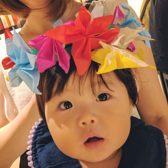 モアナ風花かんむりをつけておでかけ♫