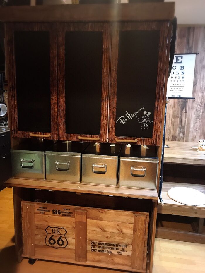 古くなった食器棚をリメイク(o´〰`o)❤