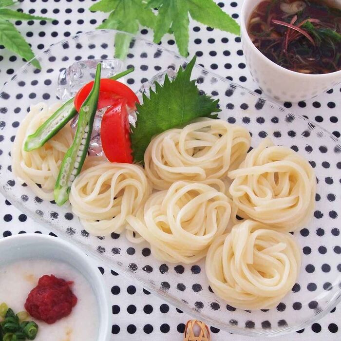 暑い日にうれしい!冷たいうどん「冷やしつけつゆうどん(2種)」